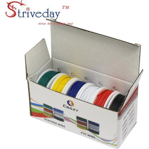 UL 1007 18 20 22 24 26 28awg Cable Line PCB Wire 5 color Mix kit box1 box 2 package Electrical Wire Copper Line DIY