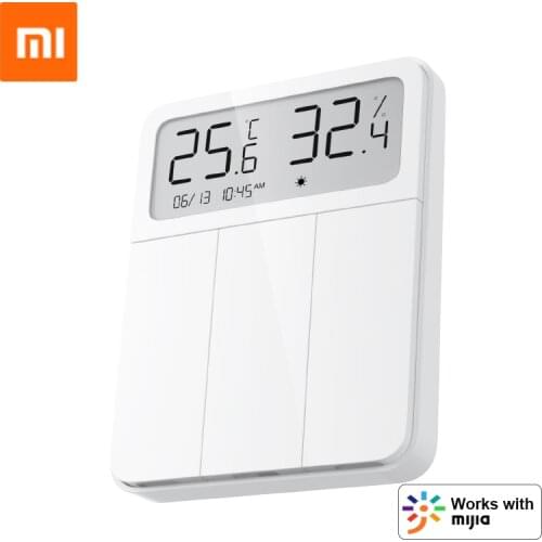 Original Xiaomi Mijia Smart Wall Switch 3 Keys with Screen Display Temperature Humidity Wireless Remote Control for Mi Home APP
