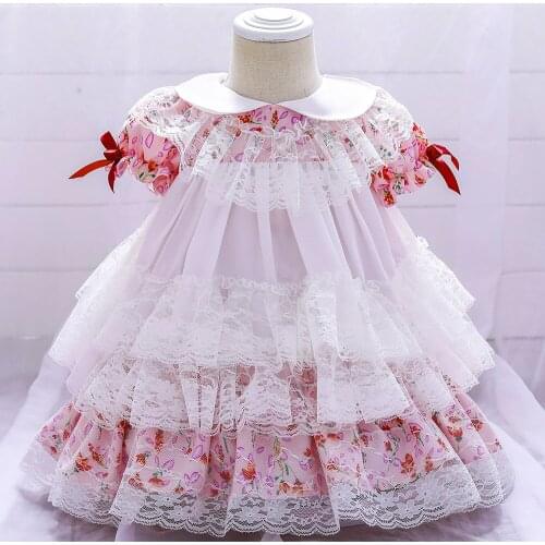 Lolita Infant Baby Girl Dress Lace Tutu Baptism Dresses for Girls 1st Year Birthday Elegant Party Wedding Baby Clothes