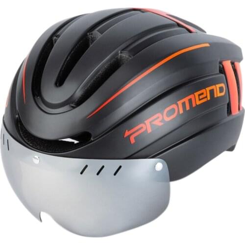 PROMEND Bike Helmet with LED Tail Light Detachable Windglasses Intergrally-Molded Bicycle Helmet Mountain Road Bike Helmet