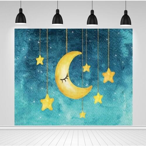 Scopiso Starry Sky Moon Star Dreamy Newborn Baby Portrait Scene Backdrop Vinyl Photophone Photobooth Photography Background