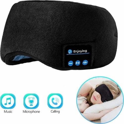 Bluetooth Sleep Music Blackout Eye Mask Blinder Earmuff Handsfree Mic Calling Headband Full Shading Hypnotic Music Eye Mask