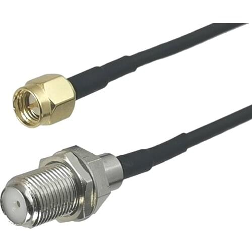 1Pcs RG174 SMA Male Plug to F TV Female Jack Bulkhead Nut Connector RF Coaxial Jumper Pigtail Cable For Radio Antenna 4inch~10M