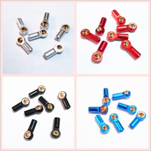 10Pcs Metal M3 Aluminum Link Tie Rod End Ball Joint for 1/10 RC Car Crawler AXIAL SCX10 D90 D110 Tamiya racing