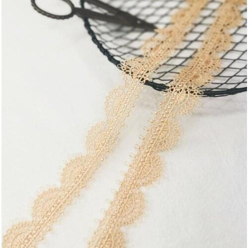 3 Meters Champagne Orange Lace Trim Ribbon Tape Embroidered Lace DIY For Sewing Dress Decor Textile Lace Trimmings