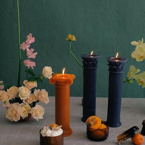 3D Roman Column Scented Candle Silicone DIY Aromatherapy Resin Soap Clay Plaster Molds For Home Decoration