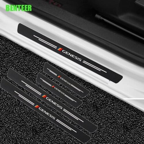 4pcs Carbon Fiber Car Door Protection Sticker For HYUNDAI GENESIS