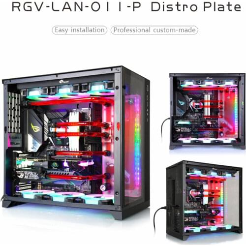 BYKSKI Acrylic Board Water Channel Solution use for LIAN LI O11 Dynamic Case for CPU and GPU Block / 3PIN RGB / Combo DDC Pump