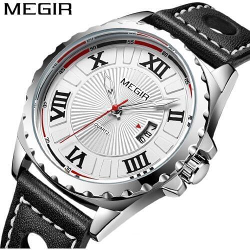 MEGIR Big Dial Quartz Sport Watch Men Top Brand Luxury Men Wrist Watches Clock Army Military Wristwatch Relogio Masculino 1019
