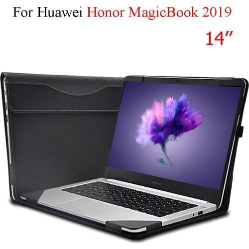 For Huawei Honor MagicBook 2019 14" Laptop Sleeve Case PU Leather Protective Cover For Honor MagicBook 14 Detachable Bag Case