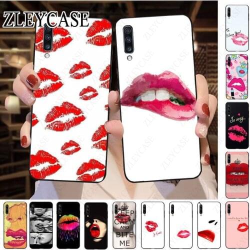 Graffiti Girl Lips Soft Phone Cover For Samsung Galaxy A50 A10 A20 A20E A20S A30S A40 A51 A30 A70 A6 A71 A8 COVER Cellphones