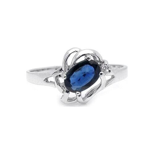 Elegant Blue Sapphire Ring for Daily Wear 4mm*6mm Natural Sapphire Silver Ring 925 Silver Sapphire Jewelry