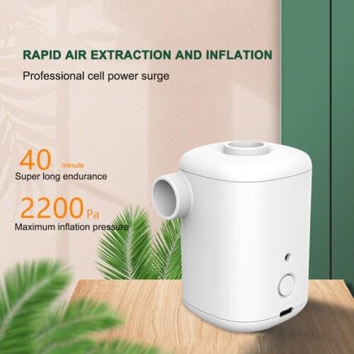 3 Modes Mini Electric Inflatable Pump Outdoor Camping Air Pump Swimming Pool Sleeping Bed Mattress Vacuum Pump USB Charging