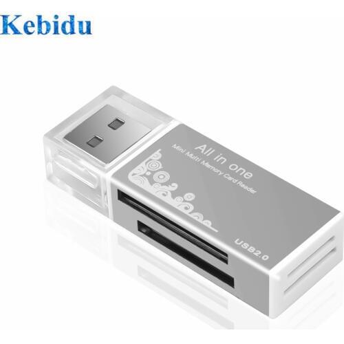 KEBIDU Mini USB 2.0 Multi Memory CardReader USB 2.0 Card Reader for Micro SD Card TF Card Adapter for Tablet PC Plug and Play
