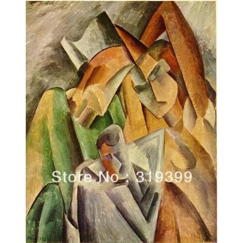 Oil Painting Reproduction on Canvas, harlequin-s-family-1908 by pable picasso ,Museam Quality,Fast Free Shiping, handmade