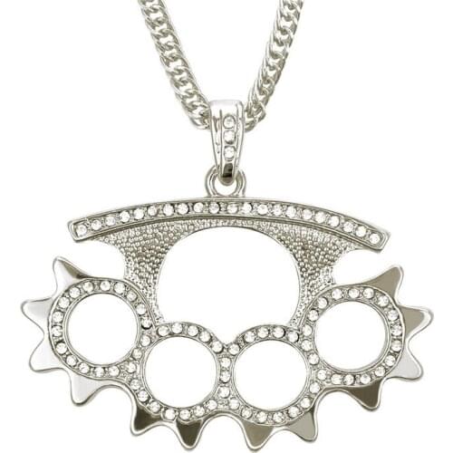 2pcs Punk Biker Jewelry Fist Thorn Pendant Necklace Fashion Hip Hop Rock Jewelry For Men Party Gift Drop Shipping