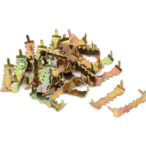 UXCELL Hot Sale 30Pcs/lot Metal Yellow Zinc Plated No Nail Picture Frame Hooks Saw Tooth Sawtooth Hangers 25x7x9mm