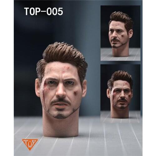 Hot Sales 1/6th Combat Blood Version Tony Head Sculpture Model For Usual 12inch Doll Mk500 Figures Accessories