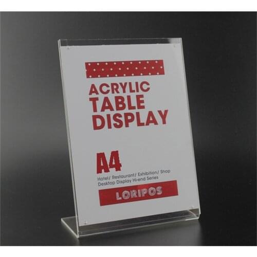 A4 L poster rack magnetic Acrylic table Desktop menu price Label tag frame Holder Stand advertising showing stand