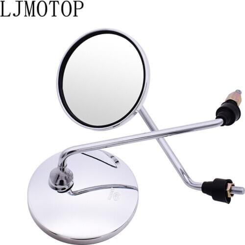 Motorcycle mirrors chrome round mirror motorcycl Big vision Side Mirror For SUZUKI RMZ250 RMZ450 DRZ400SM RMZ 250 450 DRZ 400 SM