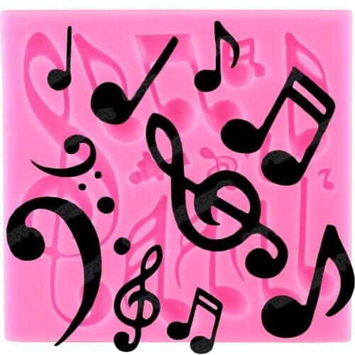 Music Silicone Molds Musical Notes Cupcake Topper Fondant Cake Decorating Tools Polymer Clay Candy Chocolate Gumpaste Moulds