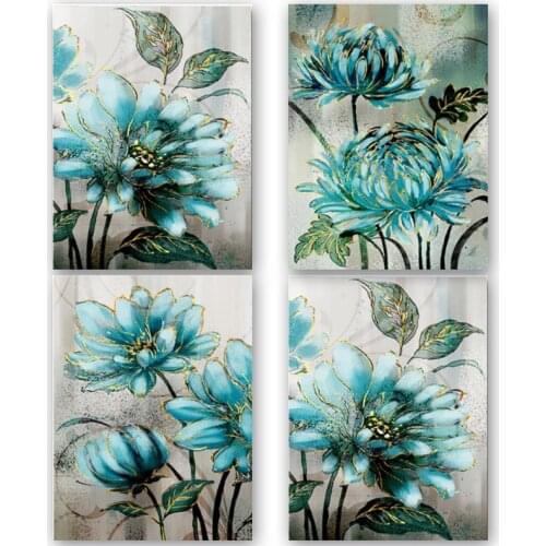 Diy Blue Peony Flower 5D Diamond Painting Kit Full Square Round Drill Embroidery Cross Stitch Rhinestone Mosaic Home Decor