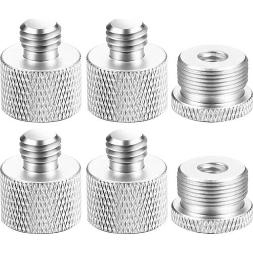 6 Pcs Mic Thread Adapter Set 5/8 Female To 3/8 Male And 3/8 Female To 5/8 Male Screw Adapter Thread For Microphone Stand