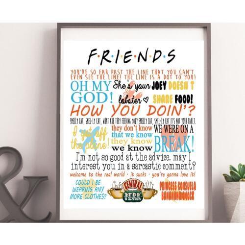 Friends TV Show Quotes Canvas Painting Wall Art Poster Print Nordic Kids Decoration Picture Children Bedroom Decor