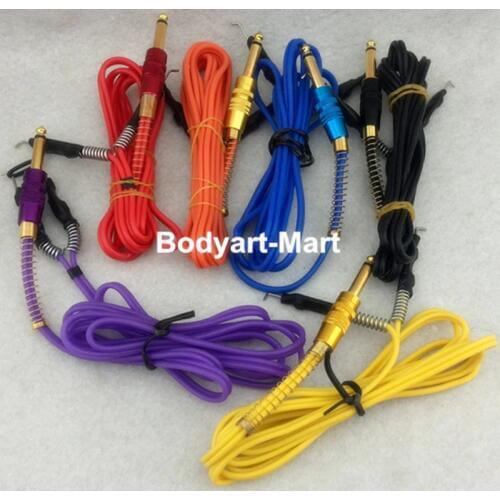 One Silicone Tattoo Clip Cord For Tattoo Power Kit Set Blue Black Purple Red Yellow Supply TCC09
