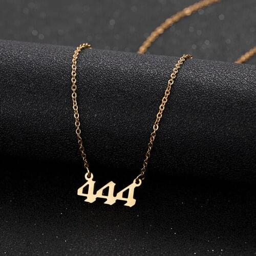 New Arrival Gold Color Stainless Steel Luck Number Pendant Necklace For Women Men Jewelry Clavicle Chain Choker Neck Collar Gift