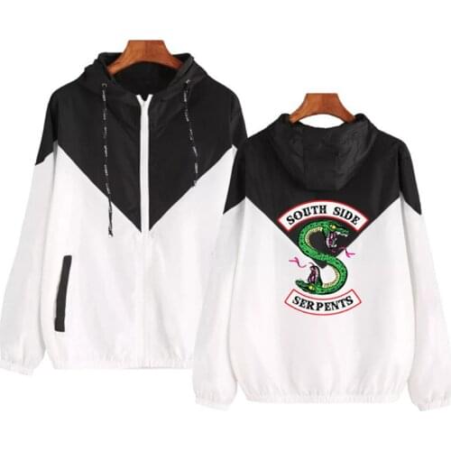 Riverdale Coat Costume Sun Protection Jacket South Side Serpents Riverdale Color Trench Coat Women Harajuku Sports Coat Girls