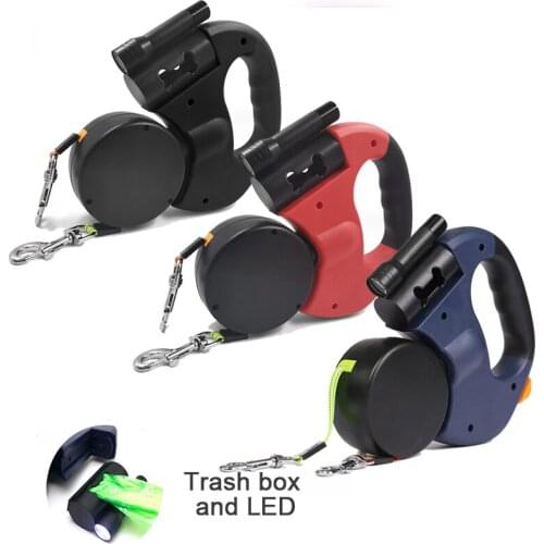 Pet Dog Leash Retractable Dual Dog Leashes 360 Degree Adjustable Double Head Cat Dogs Traction Rope Outdoor Walking Dogs Lead