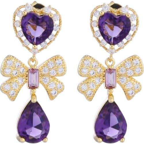 Luxury Long Earrings Green Grain Water Drop Earrings Zircon Micro-set Super Flash Two-tone Earrings Dress Accessories