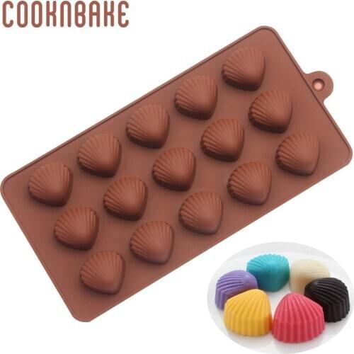 COOKNBAKE Silicone chocolate Mold Shell Shape Jelly Pudding Candy Mould Cake Decorating Mold Ice Cube biscuit pastry baking form