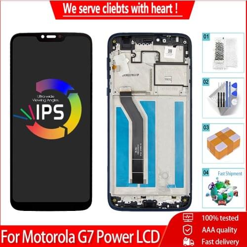 AAA Quality For Motorola MOTO G7 Power LCD Display Touch Screen (155mm XT1955-1-2-4-7) (157mm XT1955-6-5) Digitizer Replacement