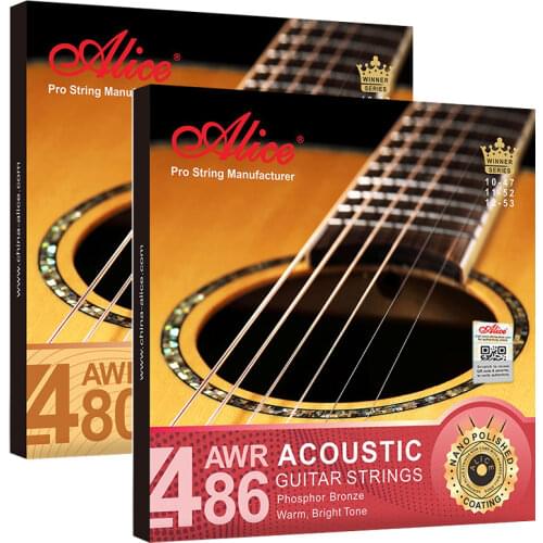 Alice AWR480 AWR486 Muti-Layer Nano Coating Anti-Rust Long Life Acoustic Guitar Strings 1st-6th
