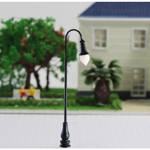 8cm high 3v Led metal garden lamp for Model train railway building architecture scenery layout