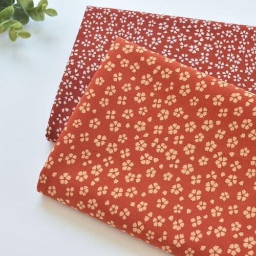 1meter 100% cotton cherry blossoms orange fabric for Childrens skirt dress DIY Summer clothes bag handwork fabric art XMT