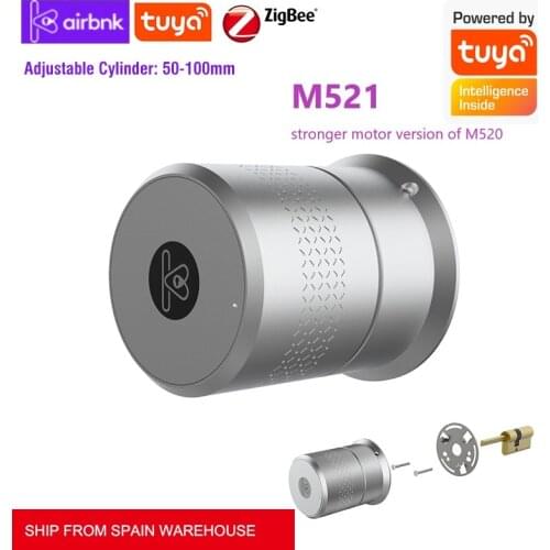 M520 Tuya Zigbee Smart Lock Cylinder Fingerprint Lock Bluetooth For Door 50-100mm adjustable cylinder WIFI For Smart Home Lock