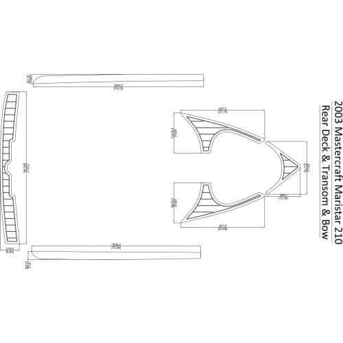 2003 Mastercraft Maristar 210 Rear Deck & Transom & Bow Pad Boat EVA Teak Decking 1/4" 6mm