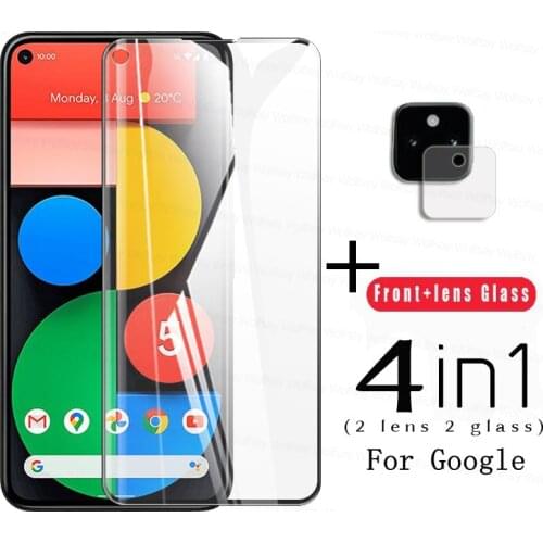 Tempered Glass For Google Pixel 5A Case For Pixel 5A 5 4A 4 XL Full Cover Screen Protector For Google Pixel 5A 5 4A 5G Lens Film