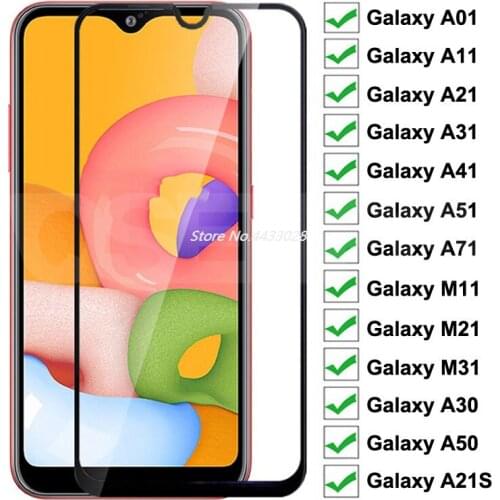 Tempered Glass for Samsung Galaxy A01 A11 A21 A31 A41 A51 A71 Screen Protector Glass A21S M11 M21 M31 A30 A50 Protective Glass