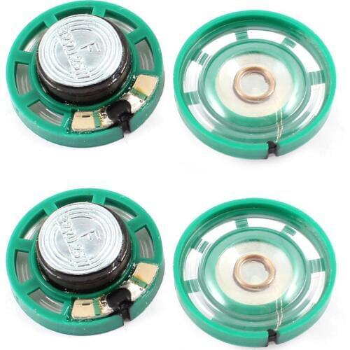 0.25 W 32 Ohm Plastic 4 Magnetic Speaker with 27 mm Diameter Green + Silver