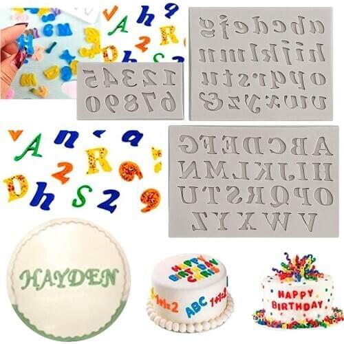 1 gray alphanumeric fudge silicone mold fondant chocolate baking cake fudge food silicone mold