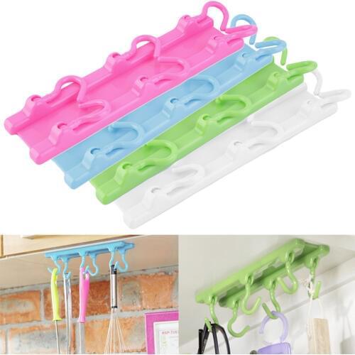 1Pcs Hot Kitchen Rack Ceiling Cabinet Hanging Rod Storage 6 Hooks Bearing 2kg Worldwide store