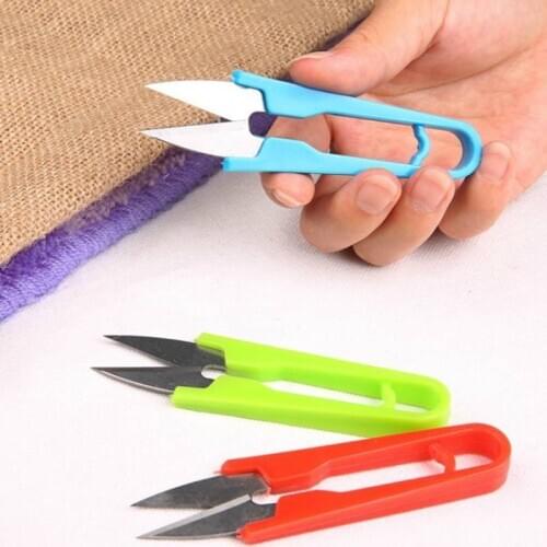1Pcs Multicolor Trimming Sewing Scissors Nippers U Shape Clippers Yarn Stainless Steel Embroidery craft Scissors Tailor