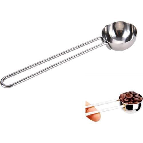 100pcs Metal Measuring Spoon Coffee Scoop Thicken Stainless Steel Smooth Long Handle Tablespoon Kitchen Bar Tools SN1992