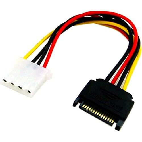 15 Pin SATA Male to Molex IDE 4 Pin Female Adapter Extension Power Cable