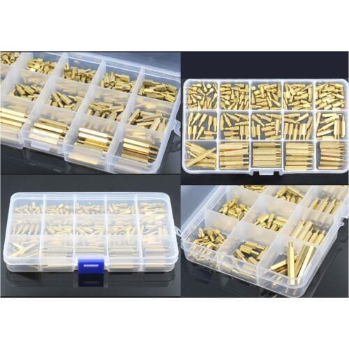 190Pcs M3*L+6mm Hex Nut Spacing Screw Brass Threaded Pillar PCB Motherboard Standoff Spacer Kit