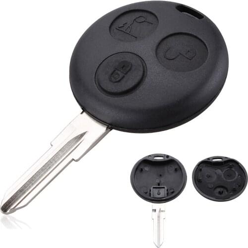 3 Button Durable Black Car Automobile FOB Remote Key Case Shell with Blank Blade Suitable for Cars / Vehicle / Automobiles